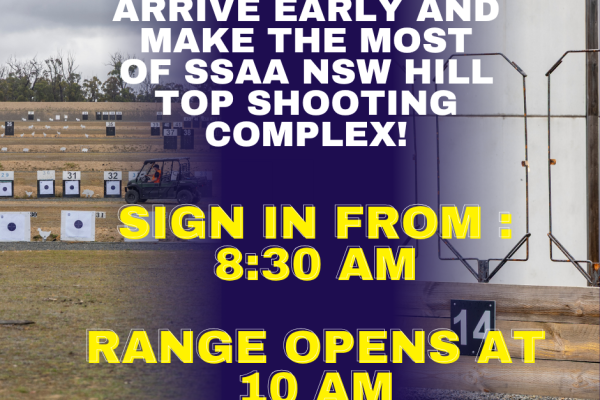 Sign in from: 8:30 AM       Range Opens at 10 AM